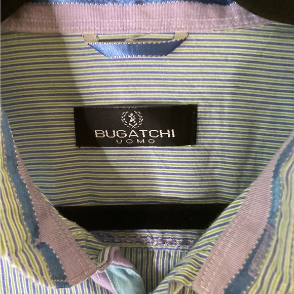 Bugatchi Uomo LS Dress Shirt Sz Lrg. Blue EUC - Picture 2 of 9